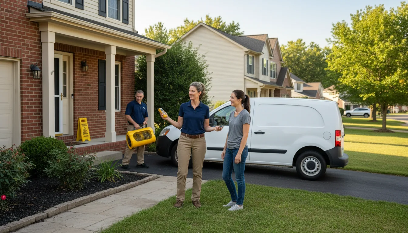 Residential water damage restoration in Tower Hill, IL